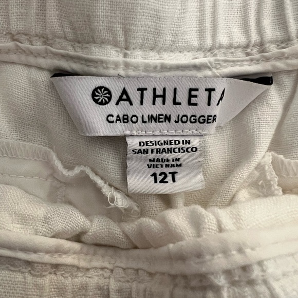 Athleta White Cabo Linen Joggers - Picture 6 of 7